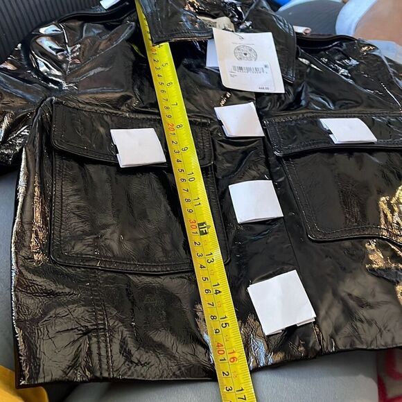 LITA by Ciara Black Patent Leather Crop Jacket xxsmall - Picture 10 of 13